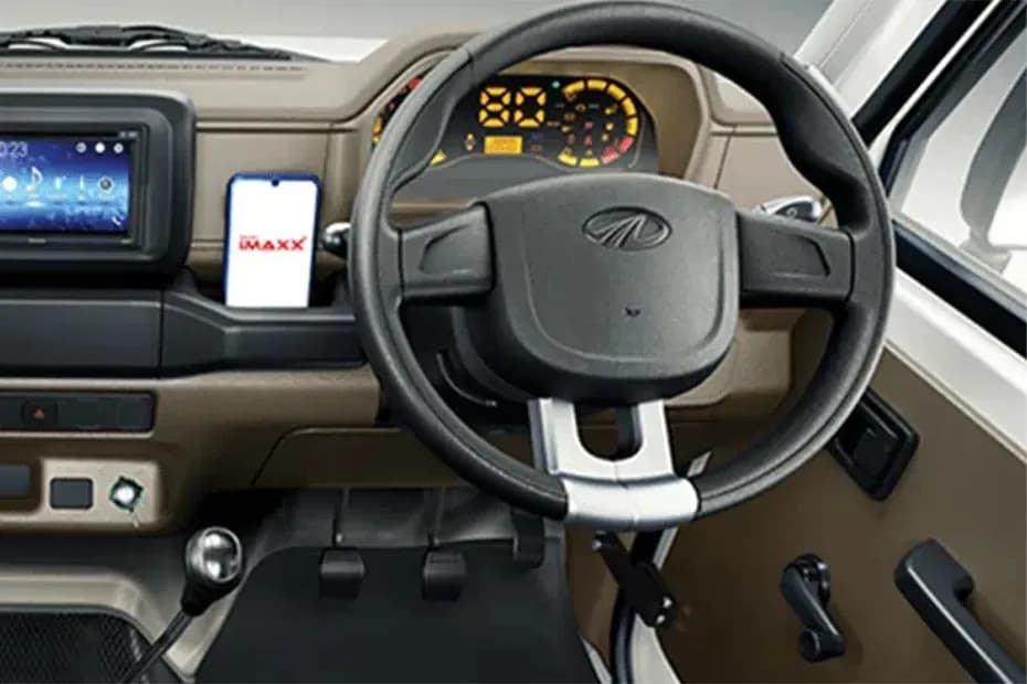Mahindra Bolero MaXX Pik Up City steering wheel and dashboard with digital instrument cluster