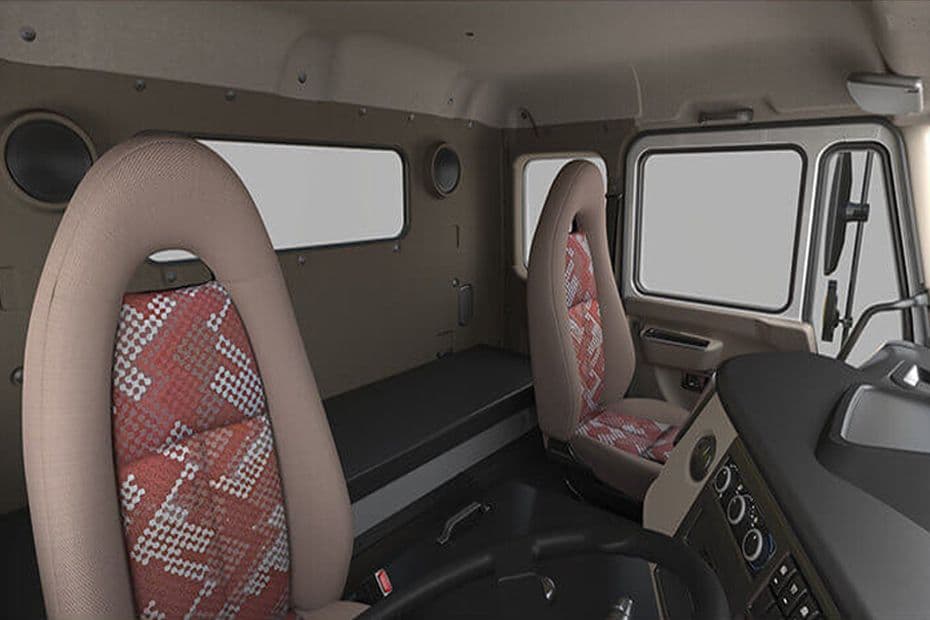 Tata Signa 5530.S Cabin Interior Side View with Seats and Sleeper Tata Signa 5530.S Cabin Interior Side View with Seats and Sleeper
