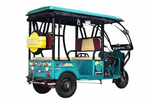 GK Rickshaw ER India G7s Sea Blue & Black Right Rear Three Quarter