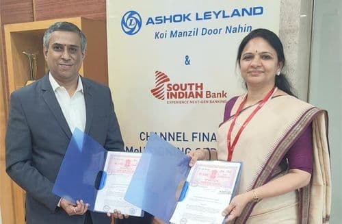 Ashok Leyland Inks MoU with South Indian Bank for Dealer Finance Program ashok Leyland Inks MoU with South Indian Bank