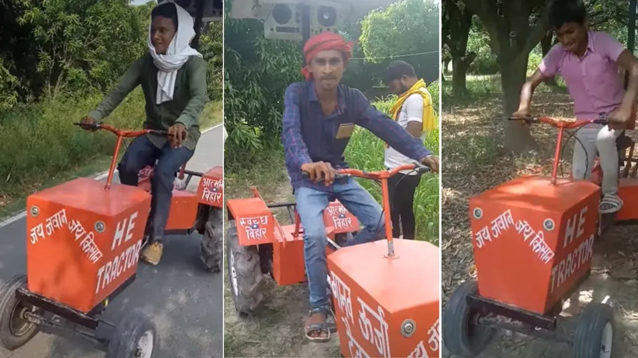 बिहार किसान का 'मानव ऊर्जा' ट्रैक्टर ईंधन या बिजली के बिना काम करके कृषि में क्रांति ला देता है tractor_94f6c8ff72.webp