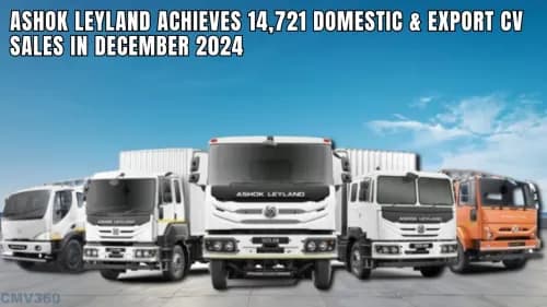 Ashok Leyland Achieves 14,721 Domestic & Export CV Sales in December 2024 Ashok Leyland Achieves 14,721 Domestic & Export CV Sales in December 2024
