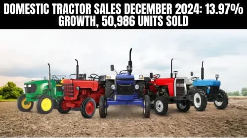 Domestic Tractor Sales December 2024: 13.97% Growth, 50,986 Units Sold Domestic Tractor Sales December 2024: 13.97% Growth, 50,986 Units Sold