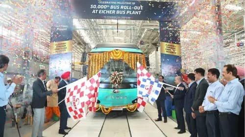 Eicher Trucks & Buses Celebrates 50,000th Bus from Baggad Plant Eicher Trucks & Buses Celebrates 50,000th Bus from Baggad Plant