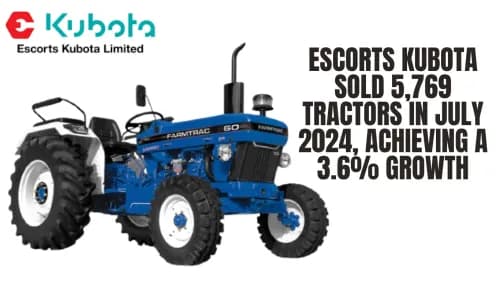 Escorts Kubota Sold 5,769 Tractors in July 2024, Achieving a 3.6% Growth Escorts Kubota Sold 5,769 Tractors in July 2024, Achieving a 3.6% Growth