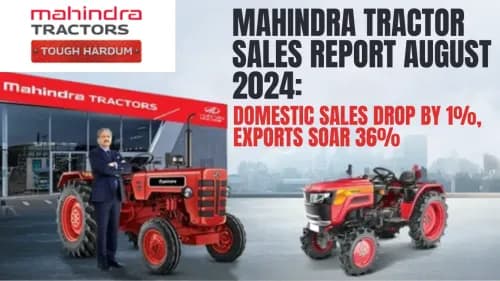 Mahindra Tractor Sales Report August 2024: Domestic Sales Drop by 1%, Exports Soar 36% Mahindra Tractor Sales Report August 2024: Domestic Sales Drop by 1%, Exports Soar 36%