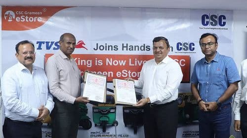 TVS Motor Company Partners with CSC Grameen eStores to Expand Commercial Vehicle Market TVS Motor Company Partners with CSC Grameen eStores to Expand Commercial Vehicle Market