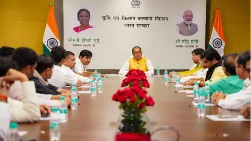 Union Minister Shivraj Singh Chouhan Discusses Key Agricultural Issues and MSP Hike with Farmers Union Minister Shivraj Singh Chouhan Discusses Key Agricultural Issues and MSP Hike with Farmers