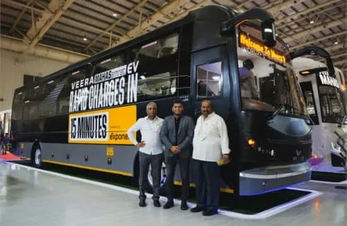 Veera Vahana and Exponent Energy Unveil 'Veera Mahasamrat EV' with 15-Minute Charging Veera Vahana and Exponent Energy Unveil 'Veera Mahasamrat EV' with 15-Minute Charging