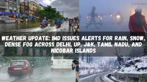 Weather Update: IMD Issues Alerts for Rain, Snow, Dense Fog Across Delhi, UP, J&K, Tamil Nadu, and Nicobar Islands Weather Update: IMD Issues Alerts for Rain, Snow, Dense Fog Across Delhi, UP, J&K, Tamil Nadu, and Nicobar Islands