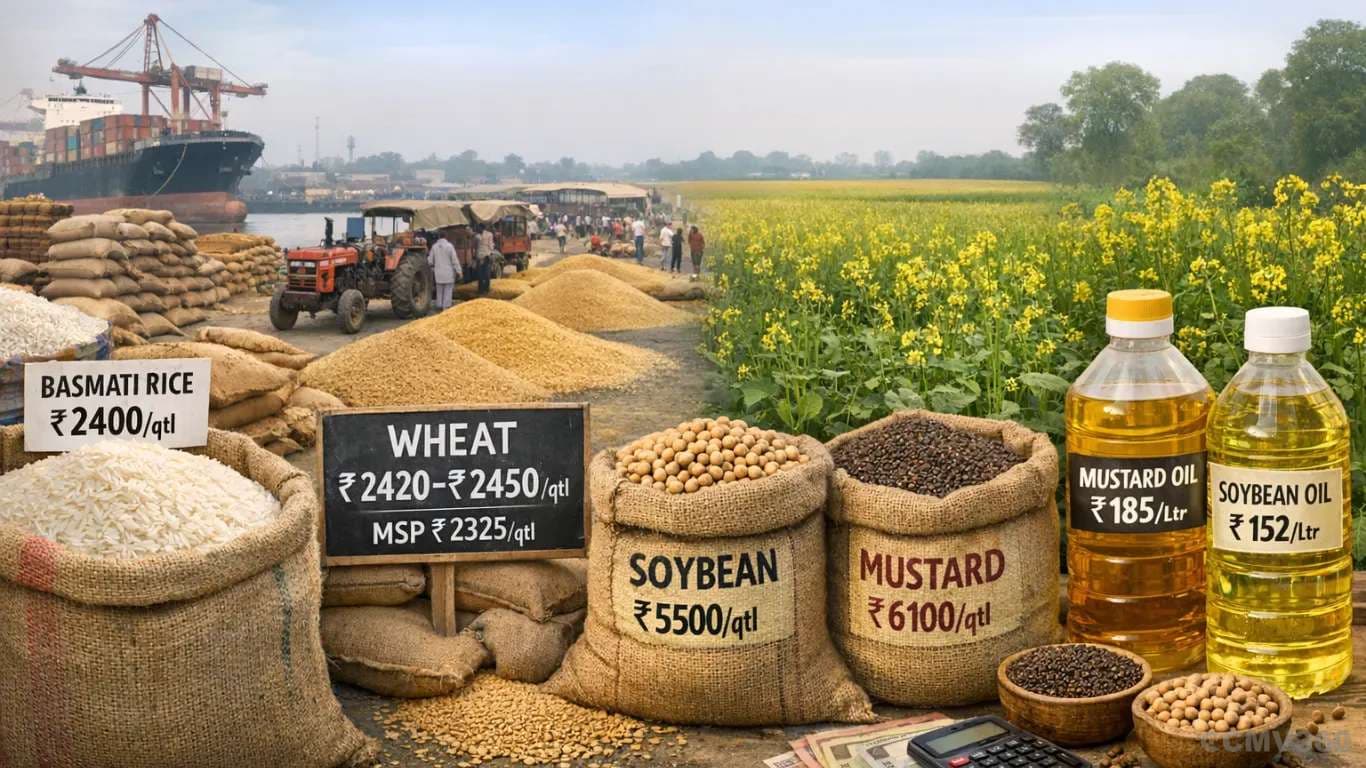 Weekly Mandi Bhav Report: Price Fluctuations Seen in Cereals, Pulses and Oilseeds Weekly Mandi Bhav Report: Price Fluctuations Seen in Cereals, Pulses and Oilseeds