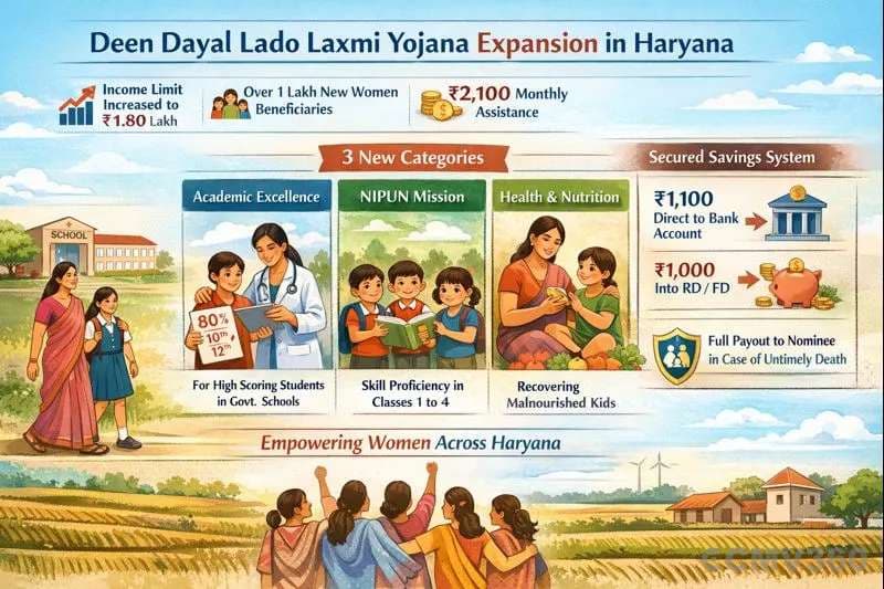 Major Changes Announced in Deen Dayal Lado Laxmi Yojana: Income Limit Raised, 3 New Categories Added Deen dayal Yojana.webp