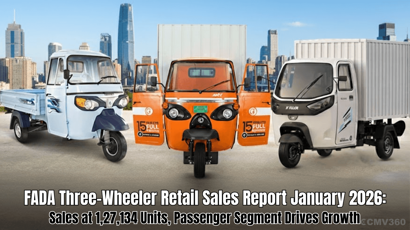 FADA Three-Wheeler Retail Sales Report January 2026: Sales at 1,27,134 Units, Passenger Segment Drives Growth FADA 3 Wheeler Retail Sales Jan 2026.png