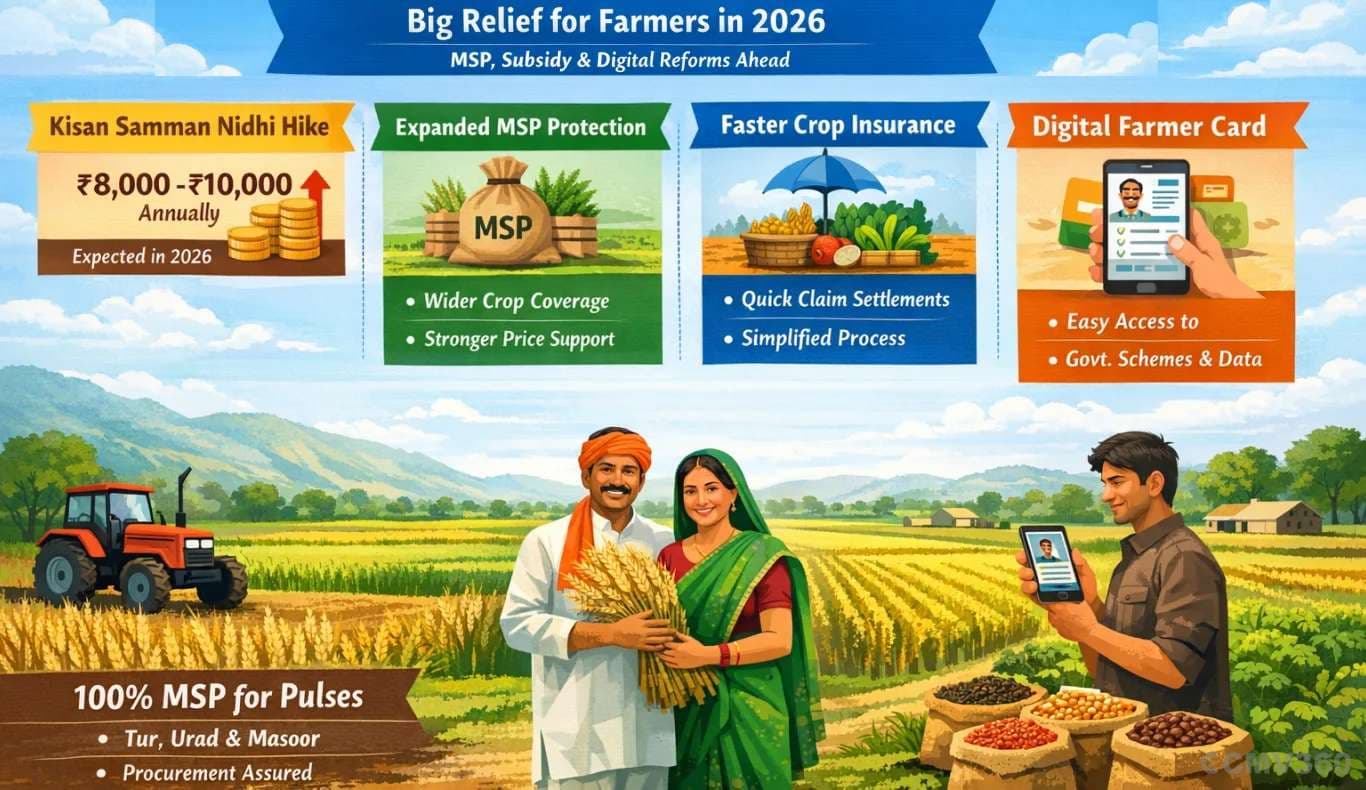 Big Relief Likely for Farmers in 2026: 7 Major Announcements Under Discussion Big Relief Likely for Farmers in 2026: 7 Major Announcements Under Discussion