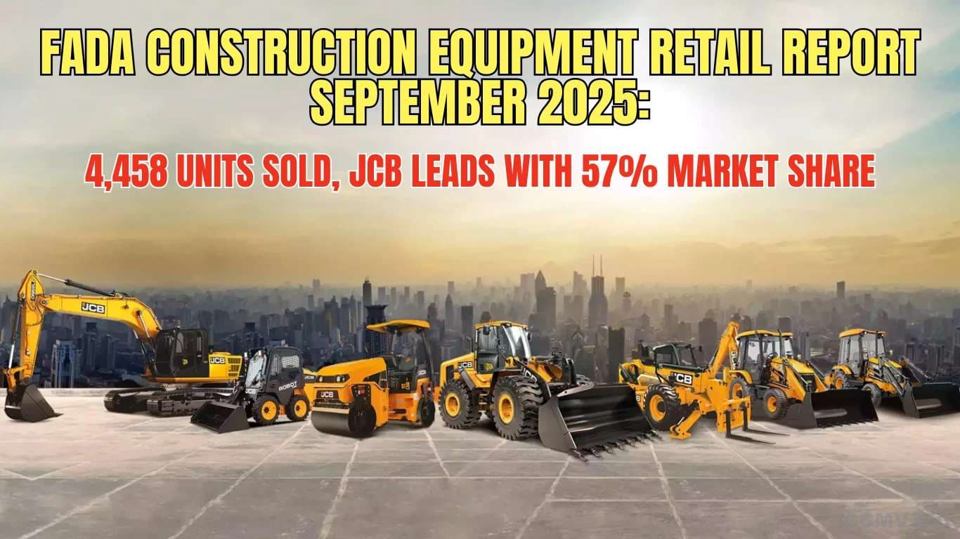 FADA Construction Equipment Retail Report September 2025: 4,458 Units Sold, JCB Leads with 57% Market Share FADA Construction Equipment Retail Report September 2025: 4,458 Units Sold, JCB Leads with 57% Market Share
