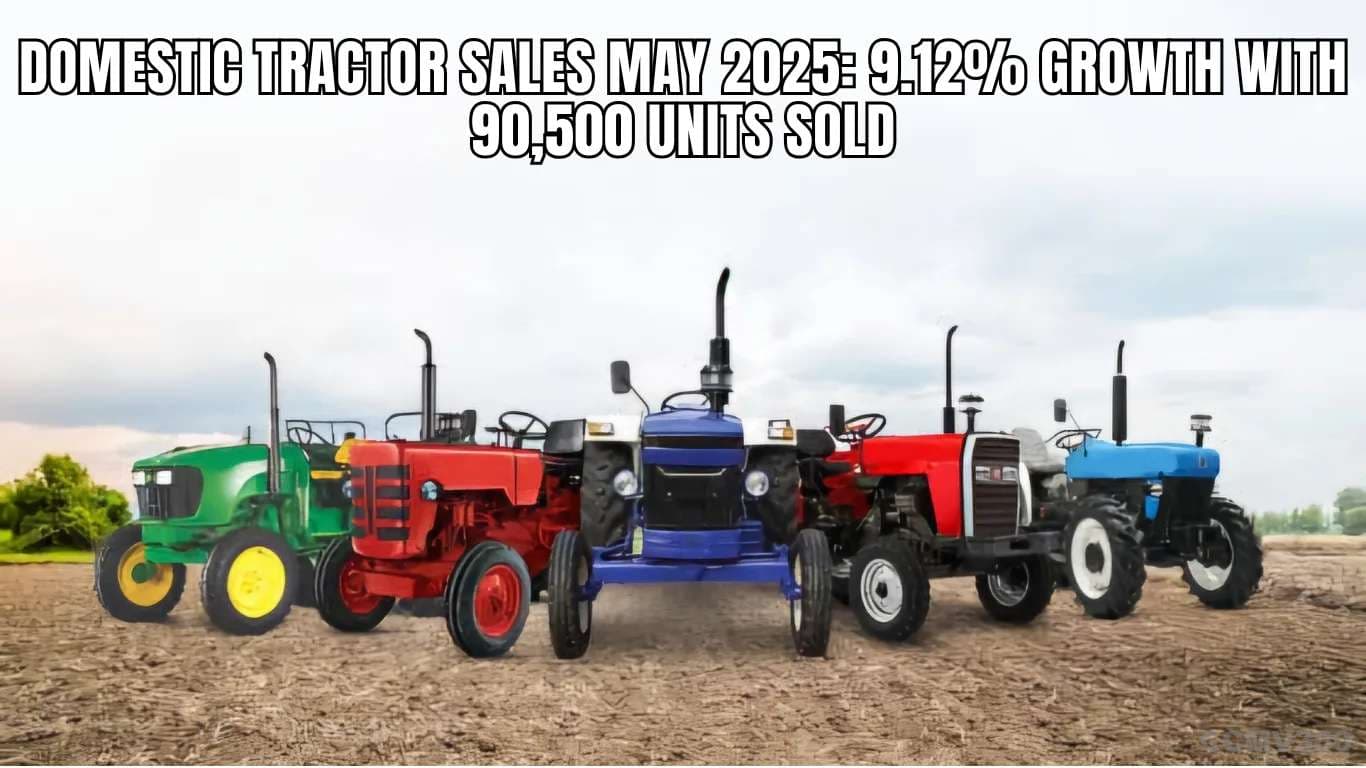 Domestic Tractor Sales May 2025: 9.12% Growth with 90,500 Units Sold Domestic Tractor Sales May 2025 9.12% Growth with 90,500 Units Sold.webp