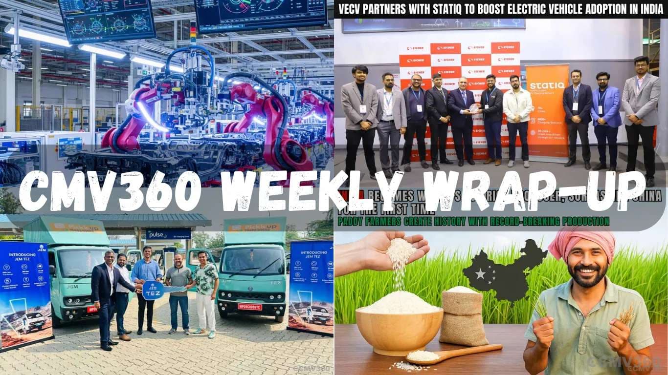 CMV360 Weekly Wrap-Up | 24th May – 31st May 2025: Olectra Bus Setback, EV Partnerships, AI in Transport, Tata’s Global Moves & India Tops Rice Production CMV360 Weekly Wrap-Up 24th May â 31st May 2025.webp