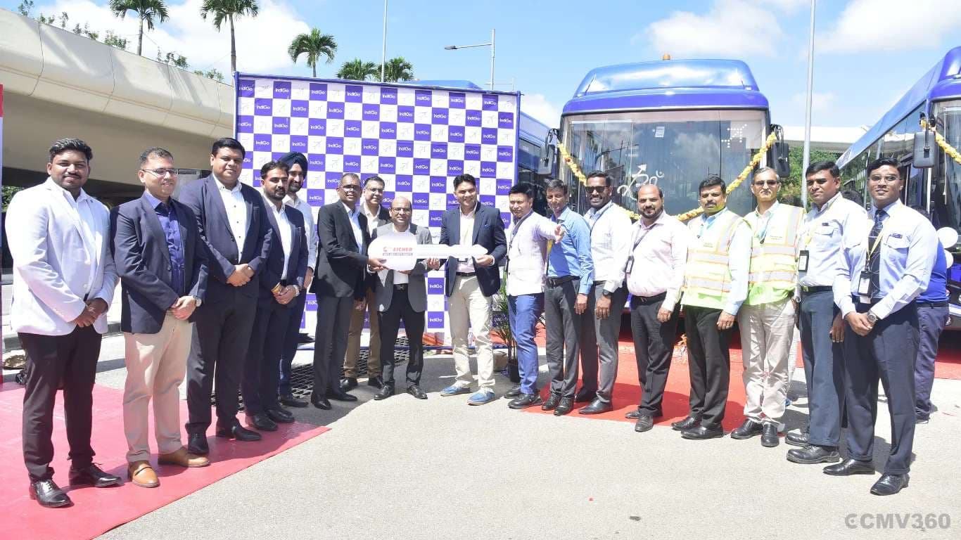 Eicher Delivers Six Electric Tarmac Buses to IndiGo at Kempegowda International Airport, Bengaluru Eicher delivers Electric Tarmac Buses to IndiGo.webp
