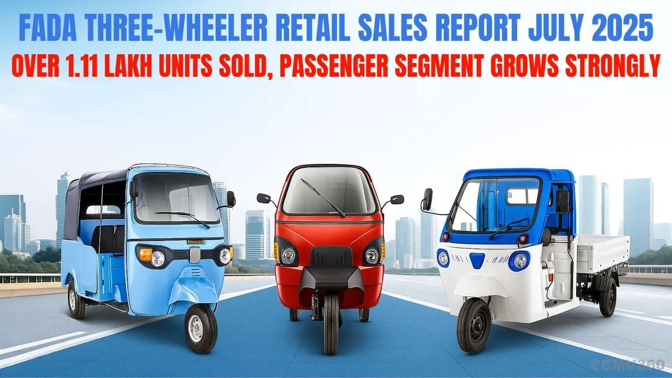 FADA Three-Wheeler Retail Sales Report July 2025: Over 1.11 Lakh Units Sold, Passenger Segment Grows Strongly FADA Three-Wheeler Retail Sales Report July 2025.webp
