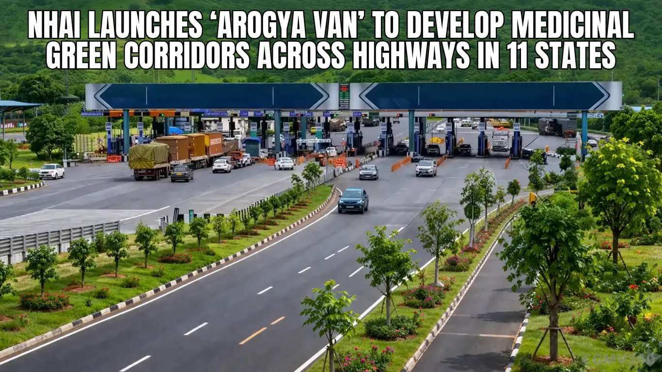 NHAI Launches ‘Arogya Van’ to Develop Medicinal Green Corridors Across Highways in 11 States NHAI Arogya Van Medicinal Trees on Highways India Plan