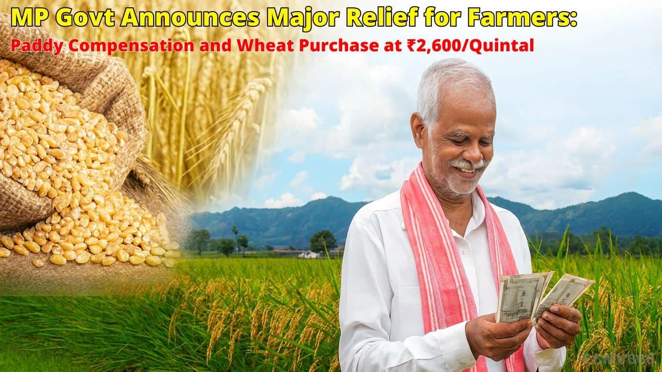 MP Govt Announces Major Relief for Farmers: Paddy Compensation and Wheat Purchase at ₹2,600/Quintal MP Govt Announces Major Relief for Farmers: Paddy Compensation and Wheat Purchase at ₹2,600/Quintal