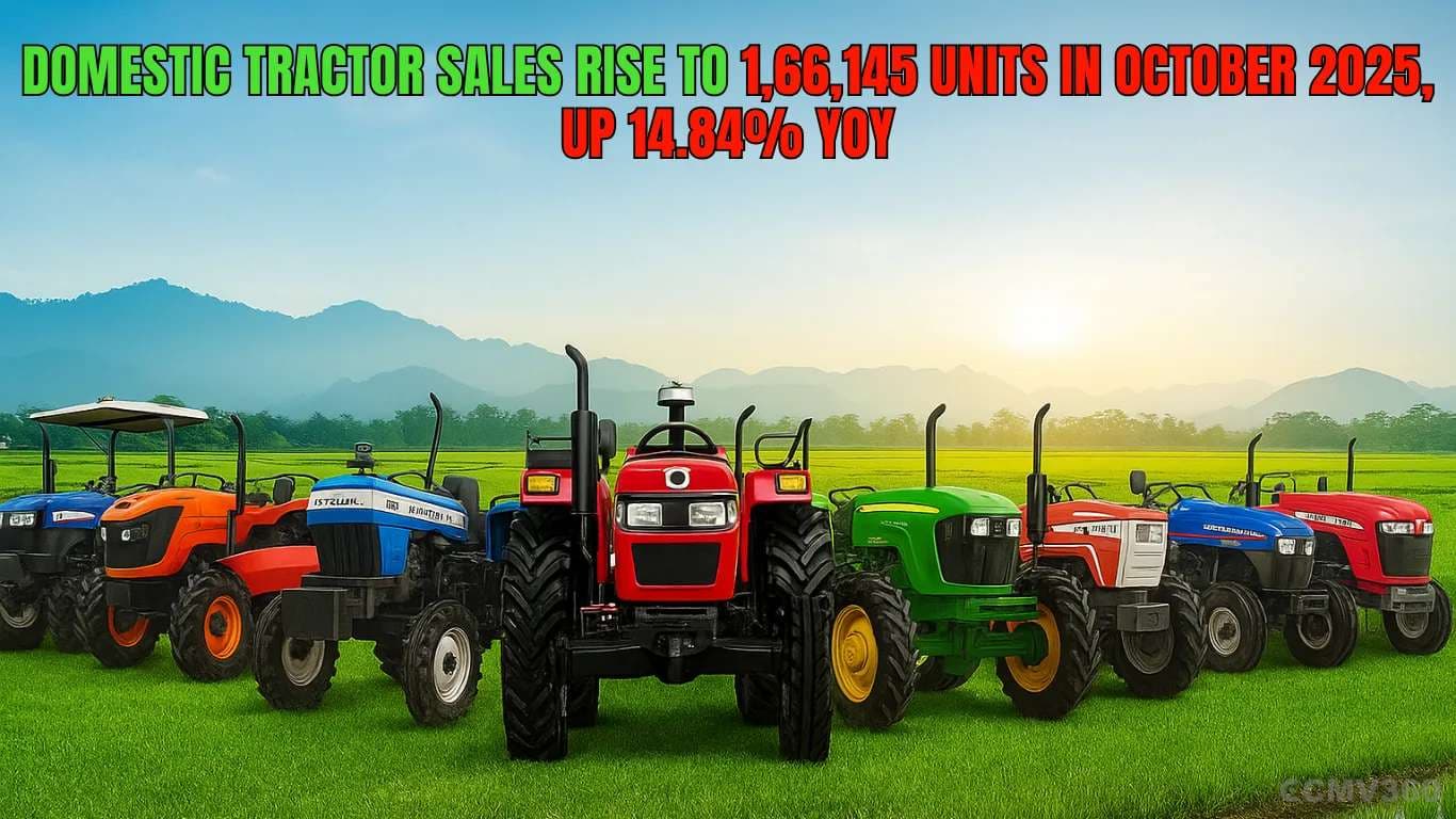 Domestic Tractor Sales Rise to 1,66,145 Units in October 2025, Up 14.84% YoY Domestic Tractor Sales Rise to 1,66,145 Units in October 2025, Up 14.84% YoY