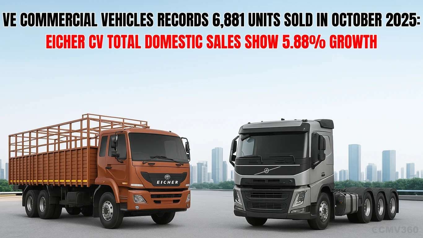 VE Commercial Vehicles Records 6,881 Units Sold in October 2025: Eicher CV Total Domestic Sales Show 5.88% Growth VECV October 2025 Sales Report: 6,881 Units Sold, 11.1% Growth