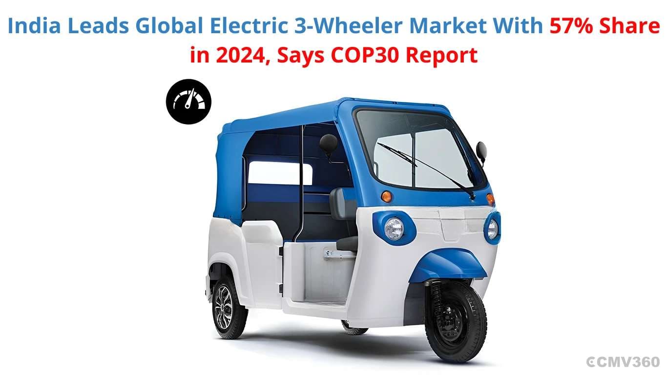 India Leads Global Electric 3-Wheeler Market With 57% Share in 2024, Says COP30 Report India Leads Global Electric 3-Wheeler Market With 57% Share in 2024, Says COP30 Report